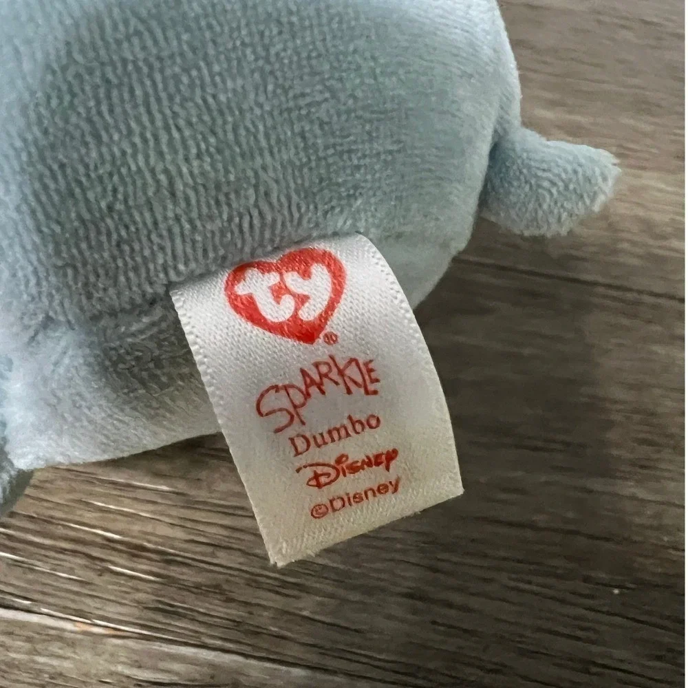 TY Sparkle Dumbo Plush Disney‎ Blue Pink Elephant Stuffed Animal Toy Kids